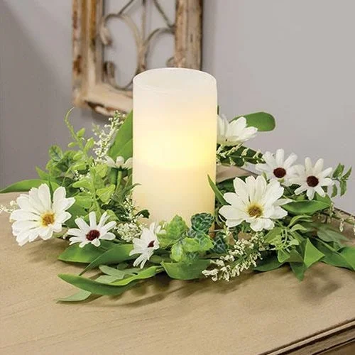 Full - size bed skirts with a gathered fabricCape Daisy Astilbe & Herb Candle Ring