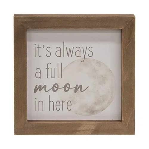 King - size bed skirts in solid colorsIt's Always a Full Moon in Here Framed Sign