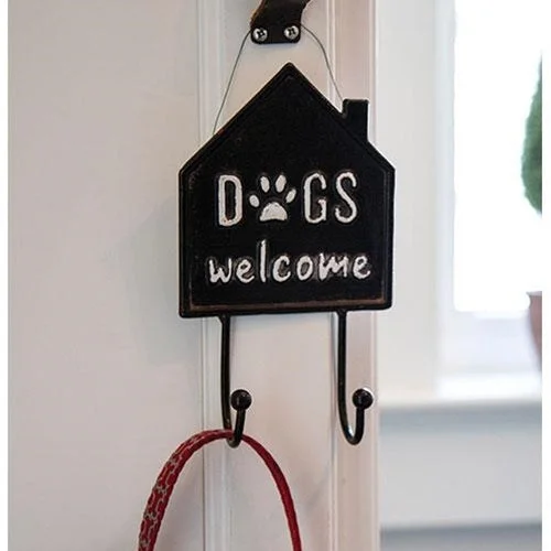 Bed skirts with a shabby - chic styleDogs Welcome House Metal Wall Hook