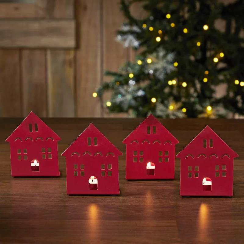Bed skirts with a tie - back design for adjustabilityTealight Holder House Barn Red Set of 4 4.5x3.75x2.25 Bed skirts with a tie - back design for adjustabilityTealight Holder House Barn Red Set of 4 4.5x3.75x2.25