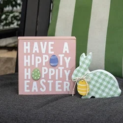 Bed skirts with a retro - style pattern2/Set Hoppity Easter & Green Check Chunky Bunny Sitter