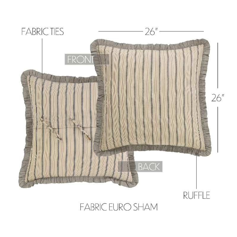 Bed skirts in neutral colors for easy pairingSawyer Mill Charcoal Fabric Euro Sham 26x26