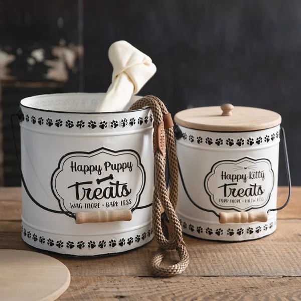 Bed skirts with a high - quality elastic waistbandSet of Two Happy Pet Treat Canisters