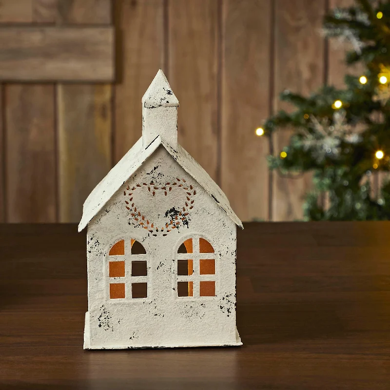 Bed skirts with a country - style patternTealight Holder Metal Village House C Antique Cream 9x5x5 Bed skirts with a country - style patternTealight Holder Metal Village House C Antique Cream 9x5x5