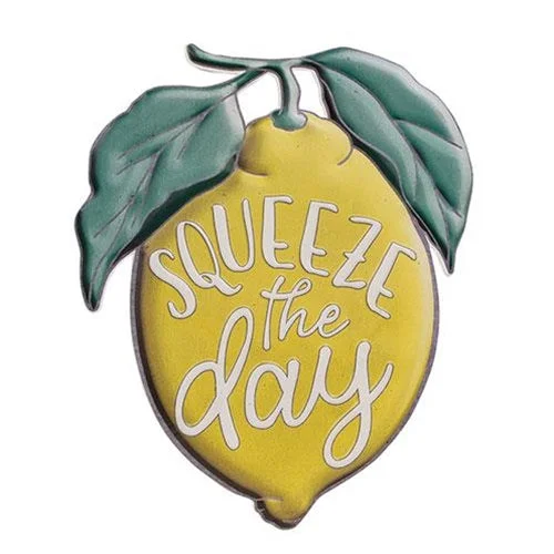 Bed skirts with a beach - themed printSqueeze The Day Lemon Metal Sign