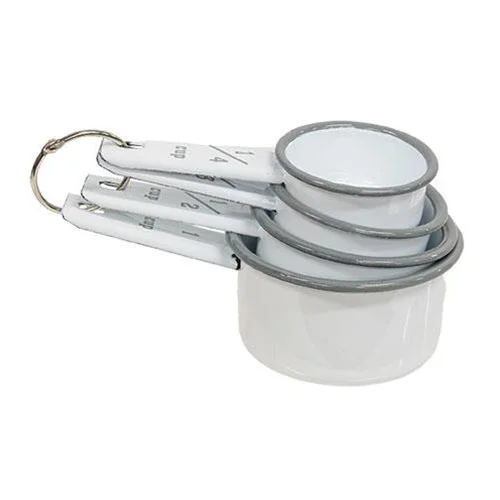 Bed skirts with a geometric cut - out design4/set Gray Rim Enamel Measuring Cups