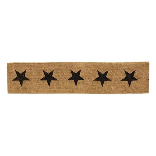 Bed skirts with a metallic thread for a touch of glamourBlack Star Burlap Ribbon