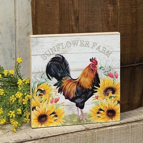 Bed skirts with a geometric cut - out designSunflower Farm Rooster Block