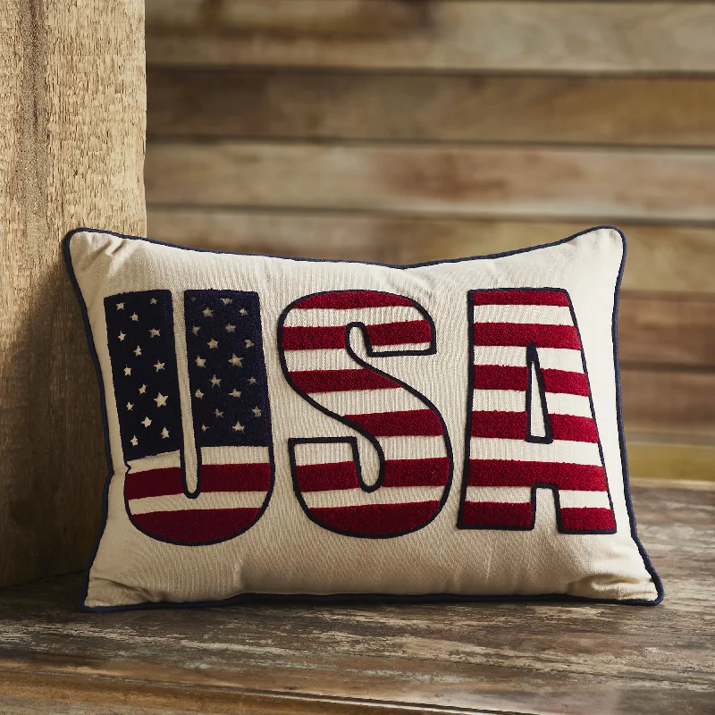 Round Pillows for Boho-Style InteriorsPatriotic USA Pillow