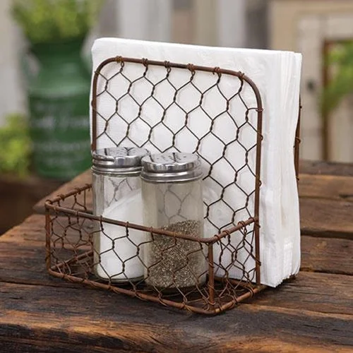 Bed skirts with a geometric cut - out designRusty Galvanized Napkin Holder