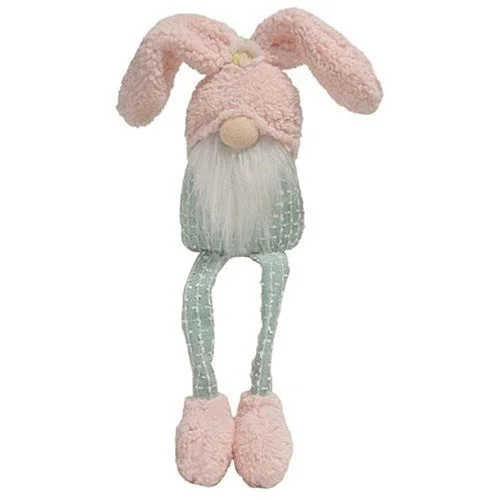 Bed skirts with a high - thread count for a quality feelFuzzy Pink & Green Dangle Leg Gnome