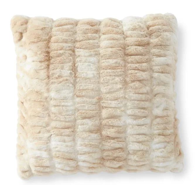 Bolster Pillows for Sofa DecorationRibbed Faux Fur Pillow