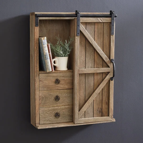 Full - size bed skirts with a gathered fabricSliding Barn Door Cabinet