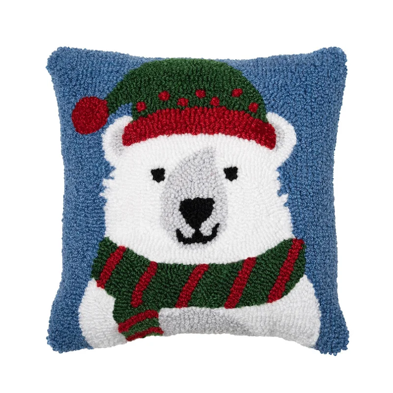Feather Pillows for a Luxurious SleepWinter Polar Bear Hooked Mini Pillow