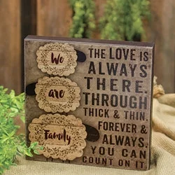 Twin - size bed skirts for a single bed*We Are Family Box Sign