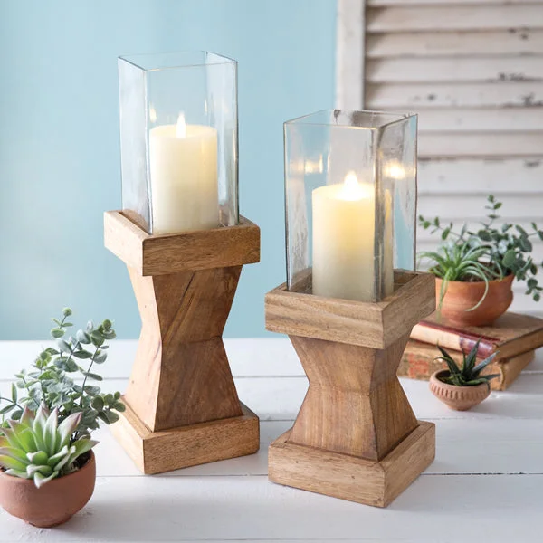 Queen - size bed skirts with ruffled edgesSet of Two Finnigan Pillar Candle Holders