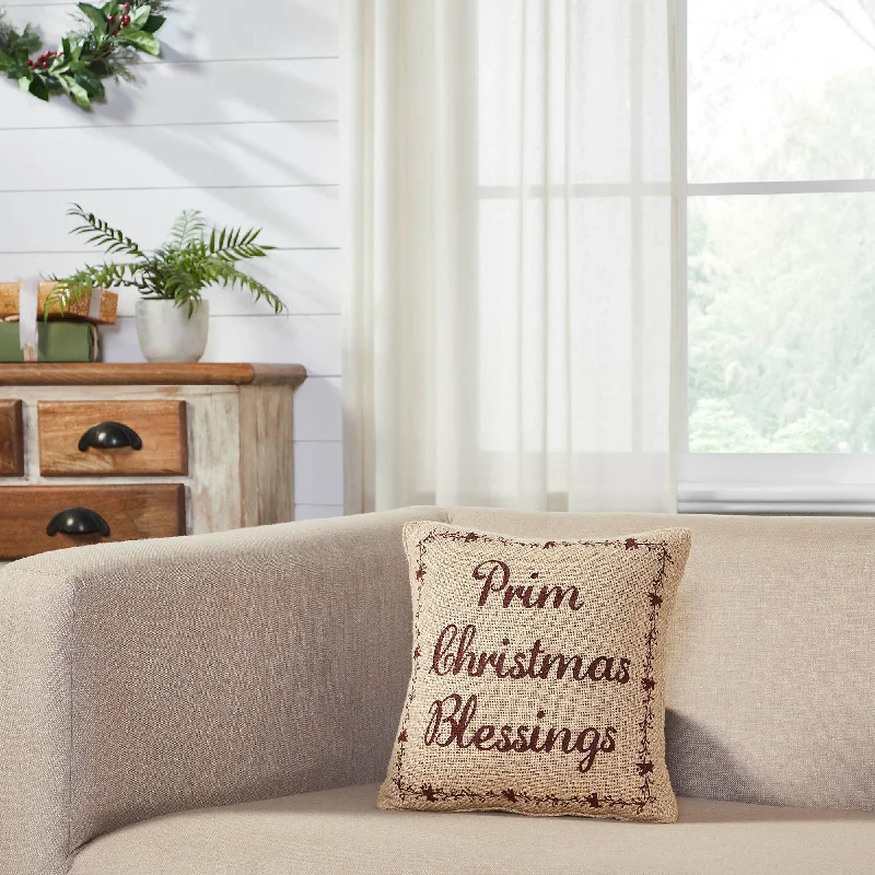 Round Pillows for Boho-Style InteriorsPrim Christmas Blessings Pillow
