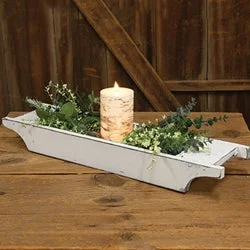 Bed skirts with a vintage - inspired patternDistressed Wooden Candle Trencher Farmhouse White Bed skirts with a vintage - inspired patternDistressed Wooden Candle Trencher Farmhouse White