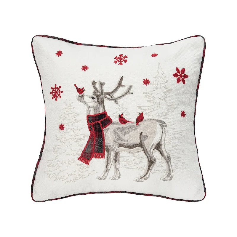 Soft and Fluffy Pillows for Bedroom ComfortFrosty Deer Pillow