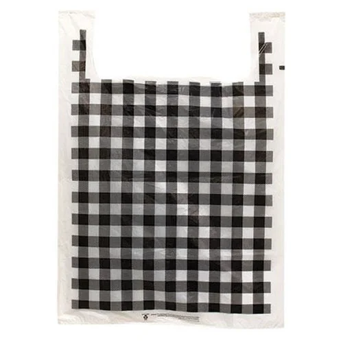 Bed skirts with a scalloped hem for a charming detail500/Pkg Black & White Plaid Large Plastic Bags 30x20x10" Bed skirts with a scalloped hem for a charming detail500/Pkg Black & White Plaid Large Plastic Bags 30x20x10"
