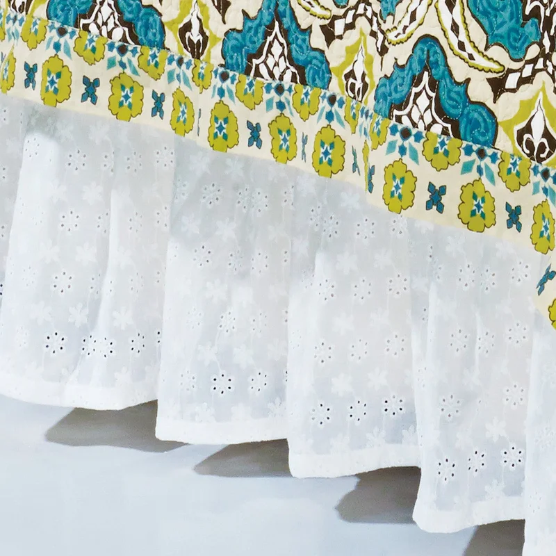 King - size bed skirts in solid colorsHiend Accents Eyelet Bed Skirt, 1PC