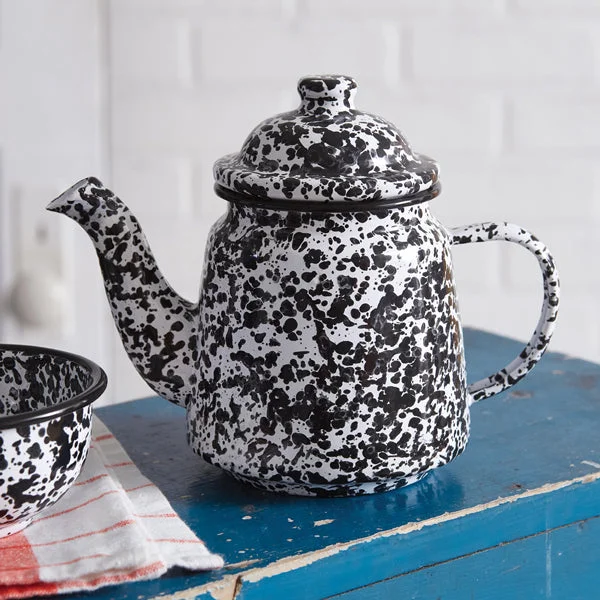 Bed skirts with a plaid pattern for a traditional styleSplattered Enamel Teapot