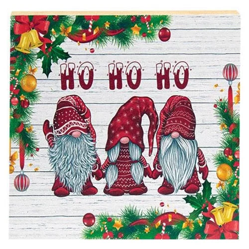 Bed skirts with a modern minimalist designHo Ho Ho Gnomes Wooden Square Block