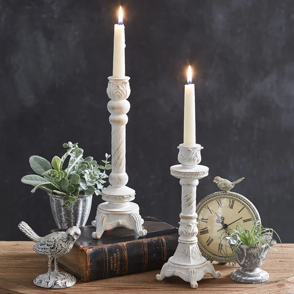 Bed skirts with a country - style patternSet of Two Balmoral Taper Candle Holders