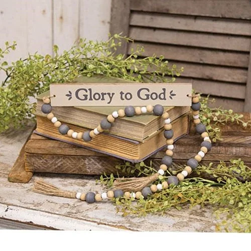 Bed skirts with a modern art - inspired printGlory to God Beaded Garland Sign