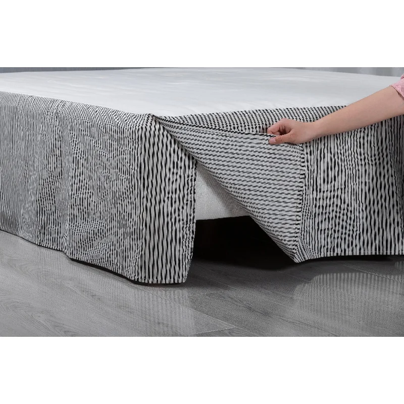 Bed skirts with a damask pattern for an elegant lookWHOLINENS Cotton Tailored Bed Skirt Box Pleat Striped Bed skirts with a damask pattern for an elegant lookWHOLINENS Cotton Tailored Bed Skirt Box Pleat Striped