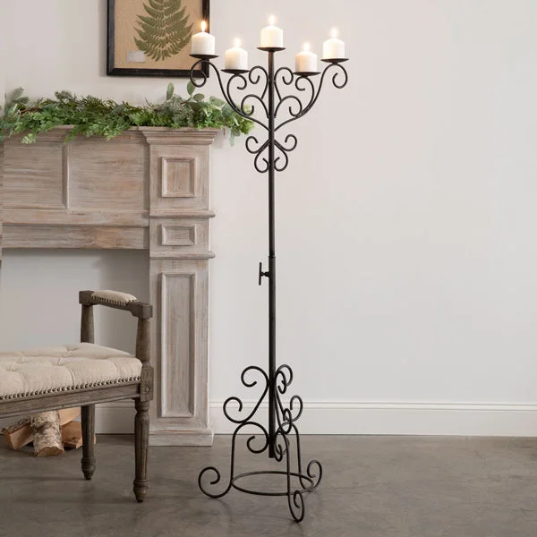 Bed skirts with a jacquard weave for a textured lookVintage-Inspired Floor Candelabra