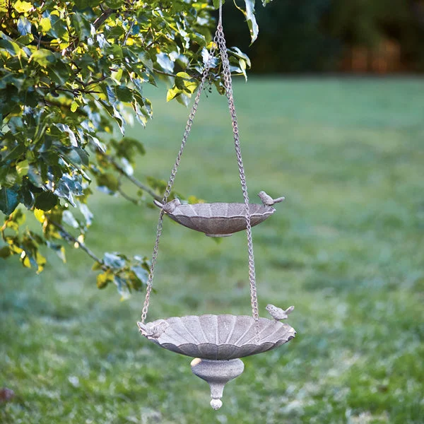 Bed skirts with a multi - colored patternStone Gardens Two-Tier Hanging Bird Feeder