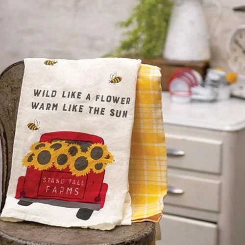 Bed skirts with a lace trim for a romantic touch2/Set Wild Like a Flower Kitchen Towels