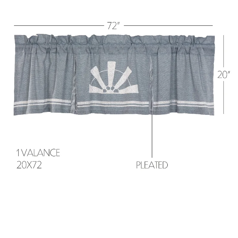 Bed skirts with a bohemian - inspired patternSawyer Mill Blue Windmill Valance Pleated 20x72