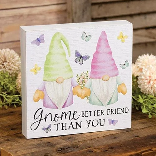 Bed skirts with a ruffled tiered designGnome Better Friend Than You Box Sign