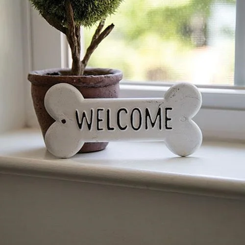 Bed skirts with a unicorn - themed print for kids' bedsDog Bone Welcome Metal Sign
