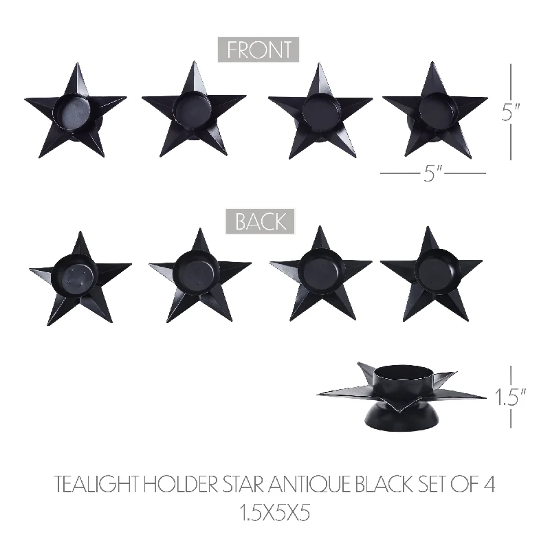Checkered bed skirts for a classic patternTealight Holder Star Antique Black Set of 4 1.5x5x5 Checkered bed skirts for a classic patternTealight Holder Star Antique Black Set of 4 1.5x5x5