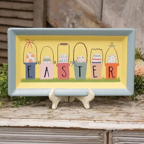 Bed skirts with a modern art - inspired printEaster Egg Buckets Rectangle Tray
