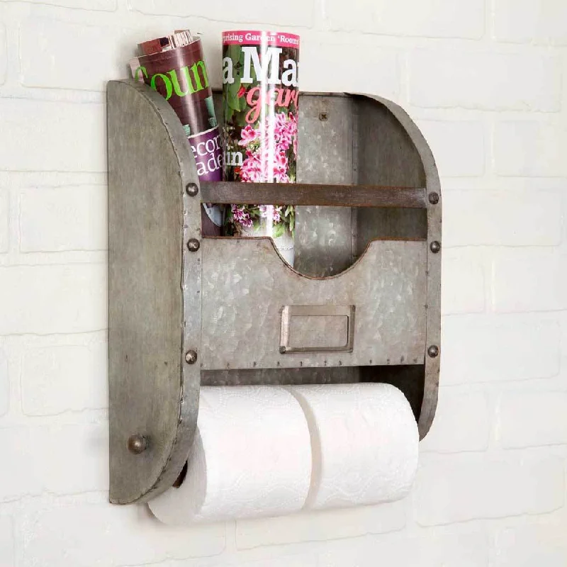 Bed skirts with a country - style patternGalvanized Metal Toilet Paper Wall Basket