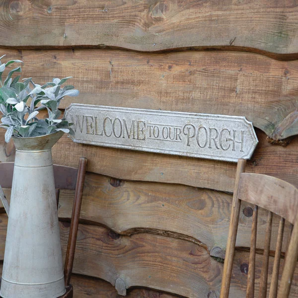 Bed skirts with a lace trim for a romantic touchWelcome To Our Porch Sign