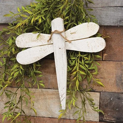 Linen bed skirts for a natural and rustic feelRustic White Small Wooden Dragonfly