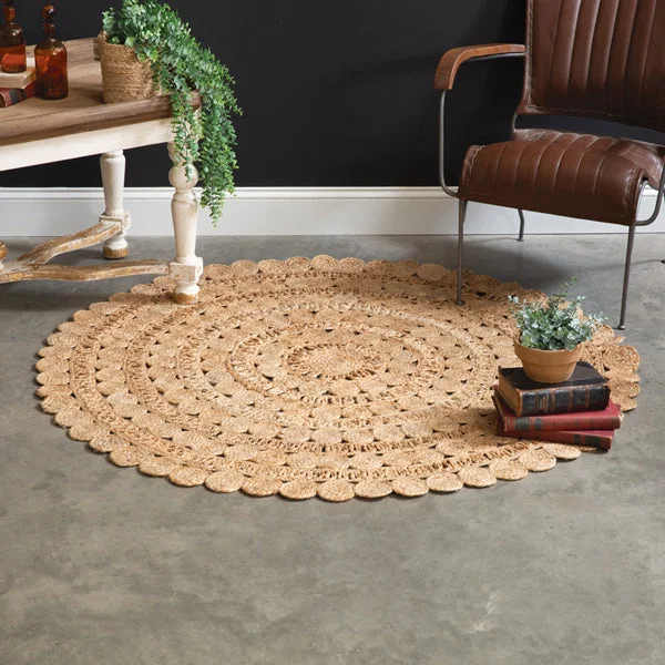Bed skirts in neutral colors for easy pairingBraided Jute Round Rug