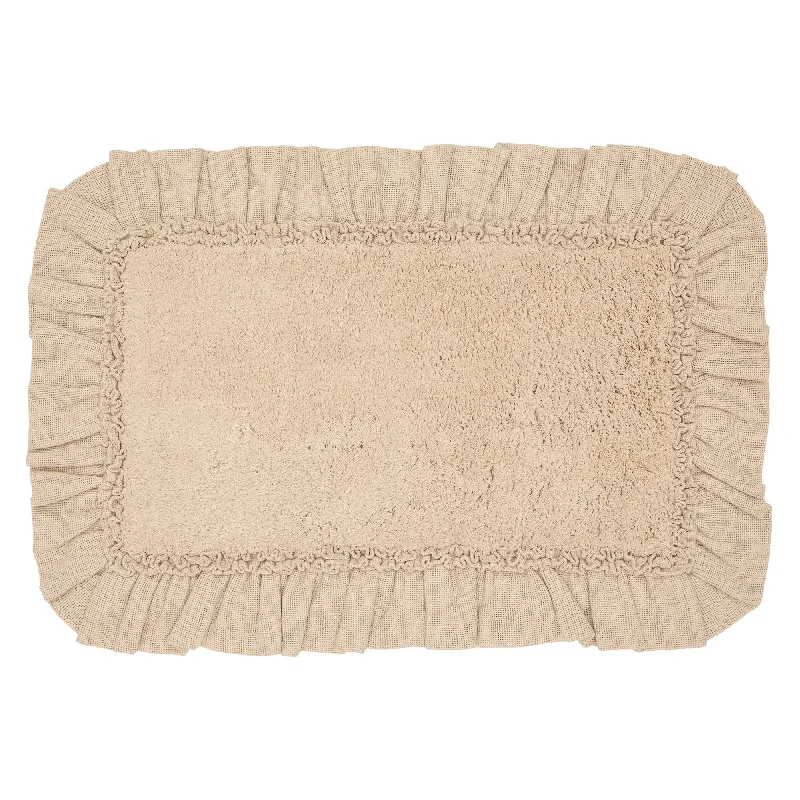 Full - size bed skirts with a gathered fabricBurlap Vintage Bathmat 20x30