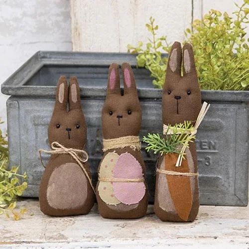 Bed skirts with a herringbone pattern for a sophisticated look3/Set Primitive Chocolate Bunny Family Bed skirts with a herringbone pattern for a sophisticated look3/Set Primitive Chocolate Bunny Family
