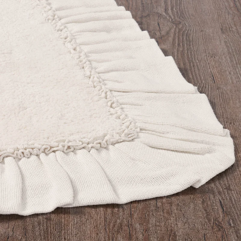 Bed skirts with a multi - colored patternBurlap Antique White Bathmat 20x30