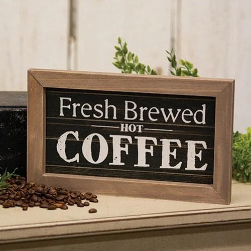 Bed skirts with a lace trim for a romantic touchFresh Brewed Hot Coffee Sign