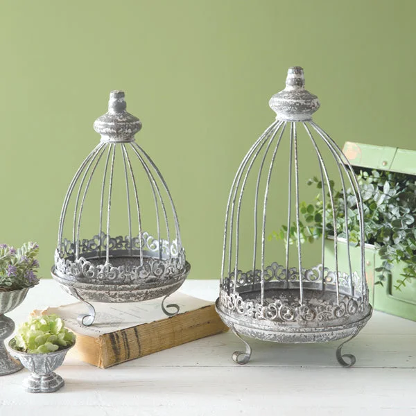 Bed skirts with a ruffled tiered designSet of Two Stone Valley Cloches
