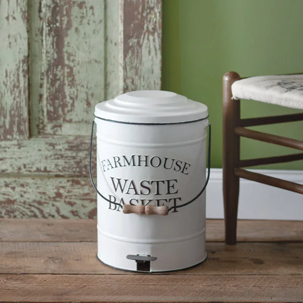 Bed skirts with a shabby - chic styleFarmhouse Waste Basket