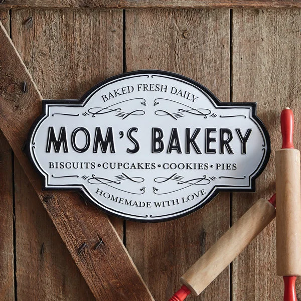 Bed skirts with a retro - style patternMom's Bakery Wall Sign