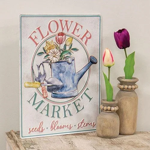 Velvet bed skirts for a luxurious and elegant appearanceFlower Market Seeds Blooms Stems Metal Sign
